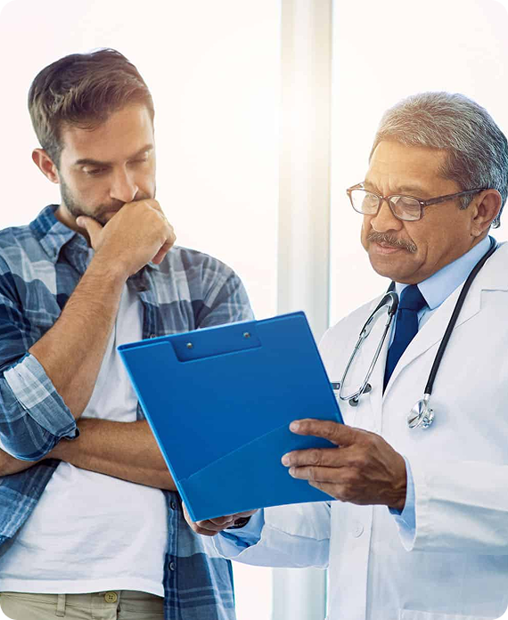 Doctor consulting with patient